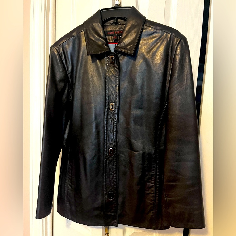 Anne Klein leather blazer